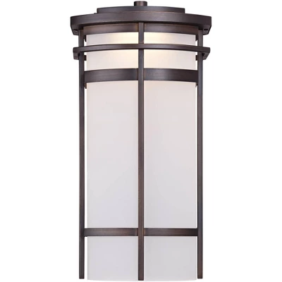 Possini Euro Design Theola Modern Outdoor Wall Light Fixture Bronze LED 16 1/4" Etched Glass Shade For Post Exterior Barn Deck House Porch Yard Patio 2 Possini Euro Design Theola Modern Outdoor Wall Light Fixture Bronze LED 16 1/4" Etched Glass Shade For Post Exterior Barn Deck House Porch Yard Patio - Image 2