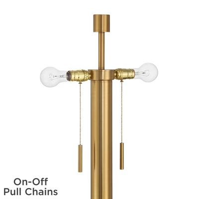 Possini Euro Design Bolivar Mid Century Modern 72" Tall Standing Floor Lamp Light Large Oversized 2-Light Pull Chain Metal Warm Gold Finish Bedroom 7 Possini Euro Design Bolivar Mid Century Modern 72" Tall Standing Floor Lamp Light Large Oversized 2-Light Pull Chain Metal Warm Gold Finish Bedroom - Image 7