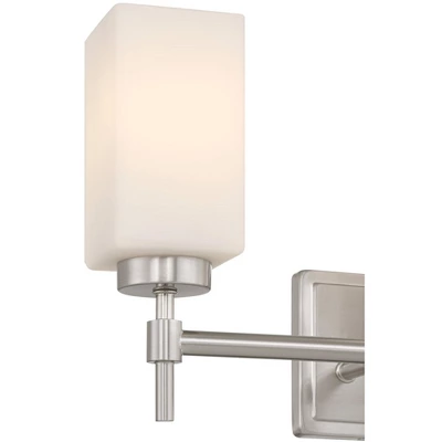 Possini Euro Design Possini Euro Salo 20 3/4" Wide Brushed Nickel 3-Light Bath Light 2 Possini Euro Design Possini Euro Salo 20 3/4" Wide Brushed Nickel 3-Light Bath Light - Image 2
