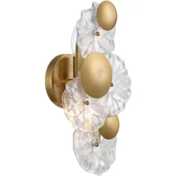 Possini Euro Design Filoli 16" High Modern 2 Light Wall Sconce Light Lamp Fixture Mount Set Of 2 Bathroom Bedroom Hardwired Gold Plated Glass Shade -Possini Euro Design Sales GUEST e52eeeb9 f750 4c75 bb4f 6cc1159af8e1