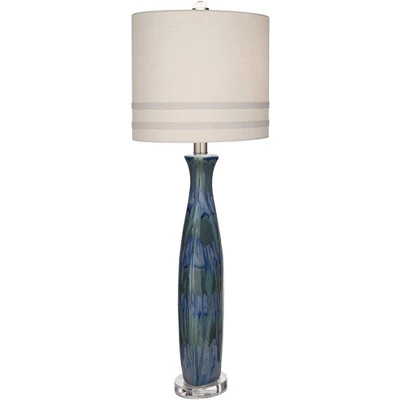 Possini Euro Design Annette 38" Tall Large Modern Coastal End Table Lamps Set Of 2 Blue Drip Finish Ceramic Living Room Bedroom (Colors May Vary) 8 Possini Euro Design Annette 38" Tall Large Modern Coastal End Table Lamps Set Of 2 Blue Drip Finish Ceramic Living Room Bedroom (Colors May Vary) - Image 8