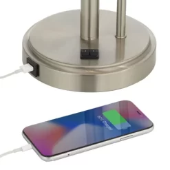 Possini Euro Design Traverse Modern Table Lamps Set Of 2 29 1/2" Tall Brushed Nickel With USB Charging Port LED Gooseneck White Drum Shade For Desk 9 Possini Euro Design Traverse Modern Table Lamps Set Of 2 29 1/2" Tall Brushed Nickel With USB Charging Port LED Gooseneck White Drum Shade For Desk -Possini Euro Design Sales GUEST e5e98734 7ed3 4d2c 89e5 e165f0c556bf