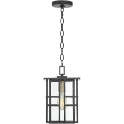 Possini Euro Design Arley Modern Outdoor Hanging Light Black Geometric Frame 12 1/2" Seedy Glass For Post Exterior Barn Deck House Porch Yard Patio -Possini Euro Design Sales GUEST e702e4ef a4d6 40f0 acb7 19b60d84aea4