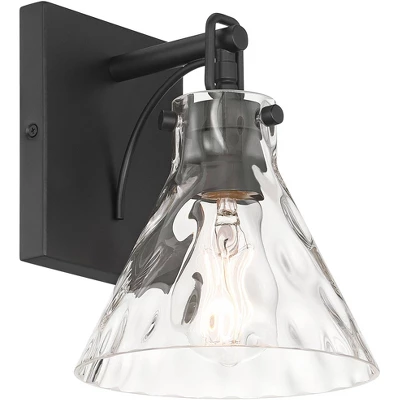 Possini Euro Design Ishii 9 1/4" High Modern Wall Sconce Light Lamp Fixture Mount Bathroom Bedroom Bedside Hardwired Cordless Matte Black Glass Shade 5 Possini Euro Design Ishii 9 1/4" High Modern Wall Sconce Light Lamp Fixture Mount Bathroom Bedroom Bedside Hardwired Cordless Matte Black Glass Shade - Image 5