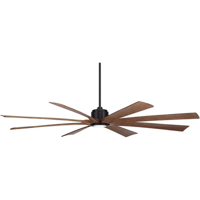 80" Possini Euro Design Defender Modern Indoor Outdoor Ceiling Fan With Dimmable LED Light Remote Matte Black Koa Damp Rated For Patio Exterior House 5 80" Possini Euro Design Defender Modern Indoor Outdoor Ceiling Fan With Dimmable LED Light Remote Matte Black Koa Damp Rated For Patio Exterior House - Image 5