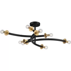 Possini Euro Design Alturus Modern Ceiling Light Semi Flush Mount Fixture 34" Wide Gloss Black Warm Brass 8-Light For Bedroom Living Room Hallway Home 12 Possini Euro Design Alturus Modern Ceiling Light Semi Flush Mount Fixture 34" Wide Gloss Black Warm Brass 8-Light For Bedroom Living Room Hallway Home -Possini Euro Design Sales GUEST e7adb42b 9c92 4bab 9341 7644bd724a54
