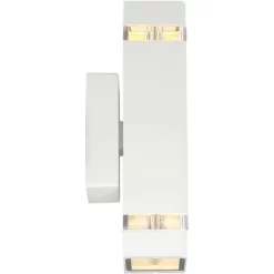 Possini Euro Design Modern Outdoor Wall Light Fixture White 2-Light Up Down 10 1/2" Clear Glass Inserts For Exterior Barn Deck House Porch Yard Patio -Possini Euro Design Sales GUEST e7cc3024 a522 455c bfde cfb30d448b0a