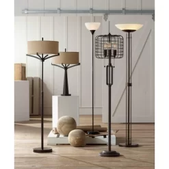 Possini Euro Design Modern Torchiere Floor Lamp 72" Tall Dark Bronze Frosted Glass Shade For Living Room Bedroom Office House -Possini Euro Design Sales GUEST e7ebd46e 20af 473a a58c b06126275566