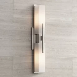 Possini Euro Design Midtown Modern Wall Light Brushed Nickel 23 1/2" 2-Light Fixture White Glass Shade For Bedroom Bathroom Vanity Reading Living Room 15 Possini Euro Design Midtown Modern Wall Light Brushed Nickel 23 1/2" 2-Light Fixture White Glass Shade For Bedroom Bathroom Vanity Reading Living Room -Possini Euro Design Sales GUEST e8db12db 7d03 4107 b5b3 d1155e2cfe7e