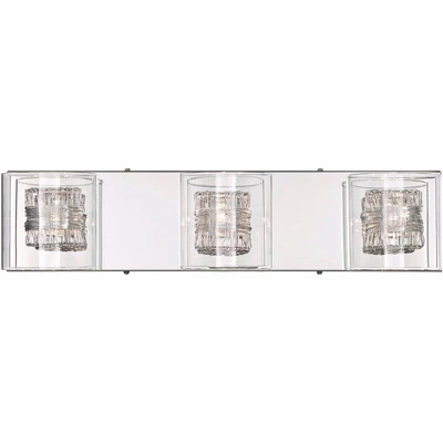 Possini Euro Design Wrapped Wire Modern Wall Light Chrome 22" Fixture Clear Glass Cylinder Shade For Bedroom Bathroom Vanity Reading Living Room House 4 Possini Euro Design Wrapped Wire Modern Wall Light Chrome 22" Fixture Clear Glass Cylinder Shade For Bedroom Bathroom Vanity Reading Living Room House - Image 4