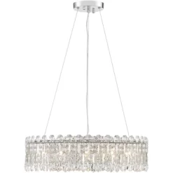 Possini Euro Design Alyssa Chrome Drum Chandelier 23 1/2" Wide Modern Crystal 12-Light LED Fixture For Dining Room Kitchen Island Entryway Bedroom -Possini Euro Design Sales GUEST e9229ca2 8e7b 4458 84b2 34bcc704ed40