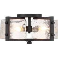 Possini Euro Design Adri Modern Ceiling Light Flush Mount Fixture Black 16 1/2" Wide Black 4-Light Textured Glass For Bedroom Kitchen Living Room Home -Possini Euro Design Sales GUEST e96a682b d765 4dbc 99b6 5255f09eebd3