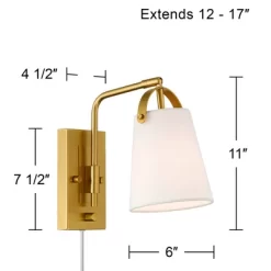 Possini Euro Design Possini Euro Erica 11" High Antique Brass Plug-In Wall Sconce -Possini Euro Design Sales GUEST e9cda4bc a057 4def bae3 aceaae53904b