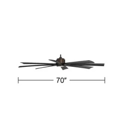 Possini Euro Design 70" Defender Modern Indoor Outdoor Ceiling Fan 8 Blade LED Light Remote Control Oil Rubbed Bronze Black Blades Bedroom Patio -Possini Euro Design Sales GUEST ea2b542b 25c9 42bb 8ff2 6858d3f2442b