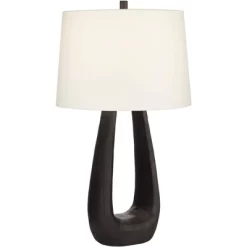 Possini Euro Design Woodwork 30" Tall Open Base Large Mid Century Modern End Table Lamp Black Finish Finish Single White Shade Living Room Bedroom 14 Possini Euro Design Woodwork 30" Tall Open Base Large Mid Century Modern End Table Lamp Black Finish Finish Single White Shade Living Room Bedroom -Possini Euro Design Sales GUEST eb399c02 21e5 4a1a b2d1 335cfb6b841e