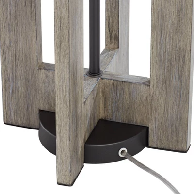 Possini Euro Design Arrista Modern 63" Tall Standing Floor Lamp Cylinder Foot Switch Wood Gray Wash Finish Living Room Bedroom House Reading Office 5 Possini Euro Design Arrista Modern 63" Tall Standing Floor Lamp Cylinder Foot Switch Wood Gray Wash Finish Living Room Bedroom House Reading Office - Image 5