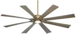 70" Possini Euro Design Defender Modern Indoor Outdoor Ceiling Fan With Dimmable LED Light Remote Control Soft Brass Oak Damp Rated For Patio Exterior -Possini Euro Design Sales GUEST ecc668b7 87dd 488d 9a9b a6f0399ab77a