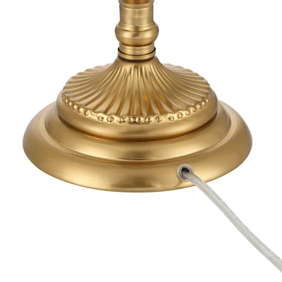 Possini Euro Design Clarrissa 31 1/2" Tall Fluted Vase Large Traditional End Table Lamp Pink Brass Finish Glass Single White Shade Living Room Bedroom 6 Possini Euro Design Clarrissa 31 1/2" Tall Fluted Vase Large Traditional End Table Lamp Pink Brass Finish Glass Single White Shade Living Room Bedroom - Image 6