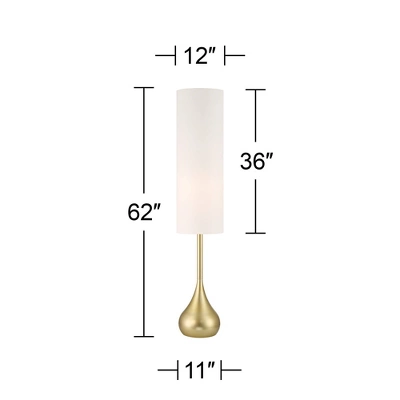 Possini Euro Design Moderne Mid Century Modern 62" Tall Standing Floor Lamp Droplet Foot Switch Metal Soft Gold Finish Living Room Bedroom House 3 Possini Euro Design Moderne Mid Century Modern 62" Tall Standing Floor Lamp Droplet Foot Switch Metal Soft Gold Finish Living Room Bedroom House - Image 3