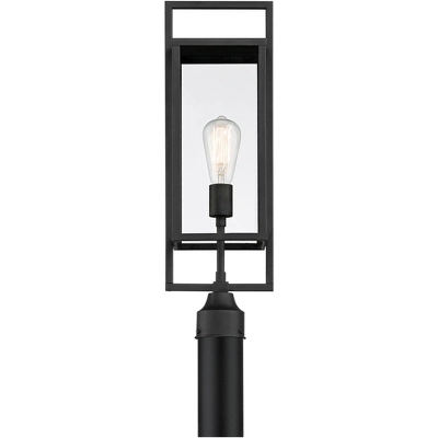 Possini Euro Design Jericho Modern Outdoor Post Light Textured Black 22" Clear Glass Panel For Exterior Barn Deck House Porch Yard Patio Home Outside 4 Possini Euro Design Jericho Modern Outdoor Post Light Textured Black 22" Clear Glass Panel For Exterior Barn Deck House Porch Yard Patio Home Outside - Image 4