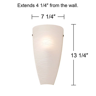 Possini Euro Design Isola Modern Wall Light Sconce White Stripes Frosted Art Glass 7 1/4" Fixture For Bedroom Bathroom Vanity Reading Living Room Home 3 Possini Euro Design Isola Modern Wall Light Sconce White Stripes Frosted Art Glass 7 1/4" Fixture For Bedroom Bathroom Vanity Reading Living Room Home - Image 3
