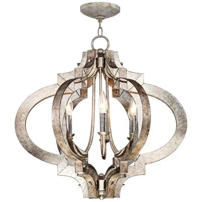 Possini Euro Design Ornament Aged Silver Gold Bronze Chandelier 23 1/4" Wide Industrial 6-Light Fixture For Dining Room Foyer Kitchen Island Entryway 7 Possini Euro Design Ornament Aged Silver Gold Bronze Chandelier 23 1/4" Wide Industrial 6-Light Fixture For Dining Room Foyer Kitchen Island Entryway - Image 7