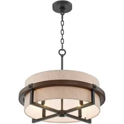 Possini Euro Design Bronze Wood Finish Pendant Chandelier 22" Wide Rustic Farmhouse Tan Fabric Drum 4-Light Fixture For Dining Room House 11 Possini Euro Design Bronze Wood Finish Pendant Chandelier 22" Wide Rustic Farmhouse Tan Fabric Drum 4-Light Fixture For Dining Room House -Possini Euro Design Sales GUEST f0d0f05a 32c1 47ab a51c ccb88a583cb8