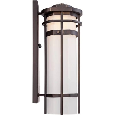 Possini Euro Design Theola Modern Outdoor Wall Light Fixture Bronze LED 16 1/4" Etched Glass Shade For Post Exterior Barn Deck House Porch Yard Patio 5 Possini Euro Design Theola Modern Outdoor Wall Light Fixture Bronze LED 16 1/4" Etched Glass Shade For Post Exterior Barn Deck House Porch Yard Patio - Image 5