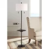 Possini Euro Design Valet Modern 66 1/2" Tall Standing Floor Lamp Tray Table USB Port Pull Chain Bronze Metal Living Room Charging Bedroom House