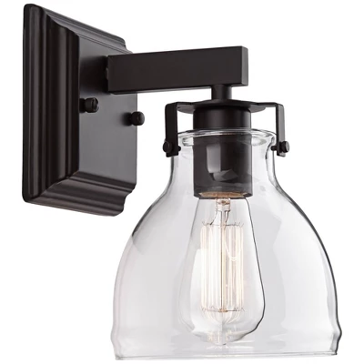 Possini Euro Design Bellis Industrial Modern Wall Light Sconce Bronze Hardwire 6" Fixture Clear Glass Shade For Bedroom Bedside Bathroom Vanity Home 5 Possini Euro Design Bellis Industrial Modern Wall Light Sconce Bronze Hardwire 6" Fixture Clear Glass Shade For Bedroom Bedside Bathroom Vanity Home - Image 5