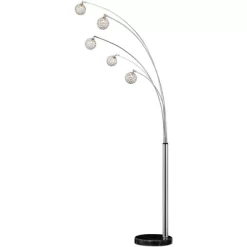 Possini Euro Design Allegra Mid Century Modern Arc Floor Lamp 88" Tall Chrome 5 Light Crystal Ball Shades For Living Room Reading Bedroom Office House -Possini Euro Design Sales GUEST f26c6075 402d 4f59 ac24 31fc9d720728