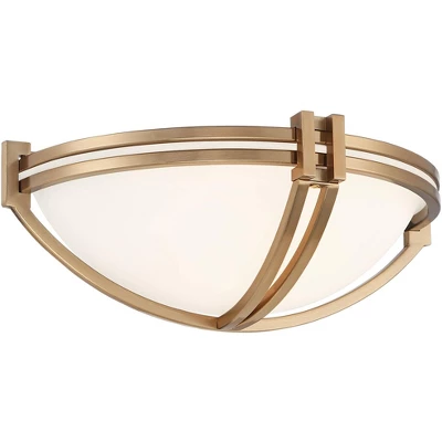Possini Euro Design Deco Modern Wall Light Sconce Soft Gold Hardwire 13 3/4" Fixture White Milky Glass Shade For Bedroom Bathroom Vanity Living Room 4 Possini Euro Design Deco Modern Wall Light Sconce Soft Gold Hardwire 13 3/4" Fixture White Milky Glass Shade For Bedroom Bathroom Vanity Living Room - Image 4