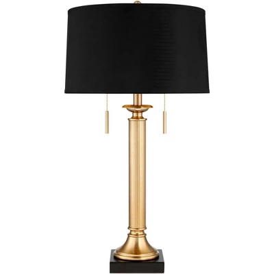 Possini Euro Design Wynne Traditional Table Lamp 30" Tall Warm Gold With USB Charging Port Black Drum Shade For Bedroom Living Room Bedside Nightstand 7 Possini Euro Design Wynne Traditional Table Lamp 30" Tall Warm Gold With USB Charging Port Black Drum Shade For Bedroom Living Room Bedside Nightstand - Image 7