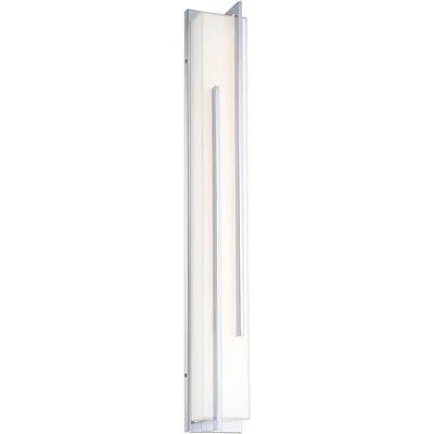 Possini Euro Design Jada Modern Wall Light Chrome Hardwire 33 3/4" Light Bar LED Fixture White Glass For Bedroom Bathroom Vanity Reading Living Room 5 Possini Euro Design Jada Modern Wall Light Chrome Hardwire 33 3/4" Light Bar LED Fixture White Glass For Bedroom Bathroom Vanity Reading Living Room - Image 5