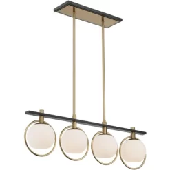 Possini Euro Design Carlyn Brass Black Linear Island Pendant Chandelier 33" Wide Modern White Glass Shade 4-Light LED Fixture For Dining Room Kitchen 12 Possini Euro Design Carlyn Brass Black Linear Island Pendant Chandelier 33" Wide Modern White Glass Shade 4-Light LED Fixture For Dining Room Kitchen -Possini Euro Design Sales GUEST f51208d1 1570 43e8 b074 e7299aff1864