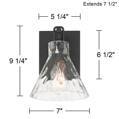 Possini Euro Design Ishii 9 1/4" High Modern Wall Sconce Light Lamp Fixture Mount Bathroom Bedroom Bedside Hardwired Cordless Matte Black Glass Shade 3 Possini Euro Design Ishii 9 1/4" High Modern Wall Sconce Light Lamp Fixture Mount Bathroom Bedroom Bedside Hardwired Cordless Matte Black Glass Shade - Image 3