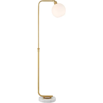 Possini Euro Design Casaba Mid Century Modern Chairside Arc Floor Lamp 64" Tall Warm Gold Adjustable Frosted Glass Shade For Living Room Reading House 8 Possini Euro Design Casaba Mid Century Modern Chairside Arc Floor Lamp 64" Tall Warm Gold Adjustable Frosted Glass Shade For Living Room Reading House - Image 8