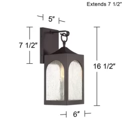 Possini Euro Design Tyne Modern Outdoor Wall Light Fixture Bronze 16 1/2" Seedy Glass For Post Exterior Barn Deck House Porch Yard Posts Patio Home -Possini Euro Design Sales GUEST f6946aff 7a43 4982 85c7 71bb496104e5