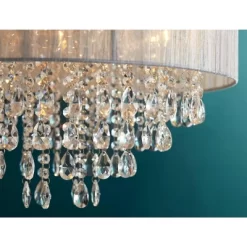 Possini Euro Design Jolie Chrome Chandelier Lighting 20" Wide Modern Crystal Silver Fabric Shade 7-Light Fixture For Dining Room House Kitchen Island -Possini Euro Design Sales GUEST f80f3409 3b81 4e99 9dcb b5a25972f185