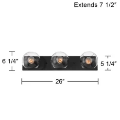 Possini Euro Design Possini Euro Michaelis 26" Wide Black 3-Light Bath Light 10 Possini Euro Design Possini Euro Michaelis 26" Wide Black 3-Light Bath Light -Possini Euro Design Sales GUEST f90f6092 7778 445e 8c20 d142a2b182f9