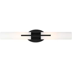 Possini Euro Design Abron Industrial Modern Wall Light Black Hardwire 24" Light Bar LED Fixture Frosted Glass For Bedroom Bathroom Vanity Living Room -Possini Euro Design Sales GUEST fb0421ed e84d 4452 bbb5 02f84b4c0dec