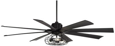 70" Possini Euro Design Modern Indoor Ceiling Fan With LED Light Remote Control Matte Black Cage For Living Room Kitchen House 4 70" Possini Euro Design Modern Indoor Ceiling Fan With LED Light Remote Control Matte Black Cage For Living Room Kitchen House - Image 4