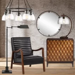 Possini Euro Design Bellis Bronze Wagon Wheel Pendant Chandelier 25" Wide Modern Clear Glass 5-Light Fixture For Dining Room House Kitchen Island Home -Possini Euro Design Sales GUEST fb9d0a92 c25d 40b4 8942 94c15527398e