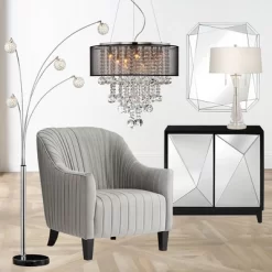 Possini Euro Design Allegra Mid Century Modern Arc Floor Lamp 88" Tall Chrome 5 Light Crystal Ball Shades For Living Room Reading Bedroom Office House -Possini Euro Design Sales GUEST fbfd1904 ba0c 46a3 a6c9 9dfaa2941e8f