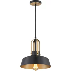 Possini Euro Design Black Warm Brass Mini Pendant Lighting Fixture 12" Wide Farmhouse Rustic For Dining Room House Home Kitchen Island High Ceilings -Possini Euro Design Sales GUEST fcdf48d7 6bba 42be b54f abaacbbe4e15