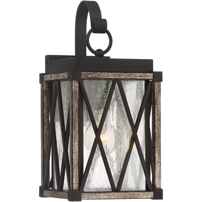 Possini Euro Design Brawley Rustic Industrial Outdoor Wall Light Fixture Bronze Wood Grain 13 1/2" Clear Seedy Glass For Post Exterior Barn Deck House 4 Possini Euro Design Brawley Rustic Industrial Outdoor Wall Light Fixture Bronze Wood Grain 13 1/2" Clear Seedy Glass For Post Exterior Barn Deck House - Image 4